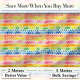 Rainbow Watercolor Chevron and Diamond Stripe Seamless Pattern Digital Print Fabric by the Metre UK Sewing Quilting Textile