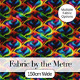 Bold Multicolour Abstract Wave Lines Seamless Pattern Digital Print Fabric by the Metre UK Sewing Quilting Textile