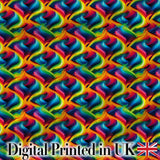Bold Multicolour Abstract Wave Lines Seamless Pattern Digital Print Fabric by the Metre UK Sewing Quilting Textile