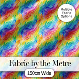 Flowing Rainbow Feather Leaf Texture Seamless Pattern Digital Print Fabric by the Metre UK Sewing Quilting Textile
