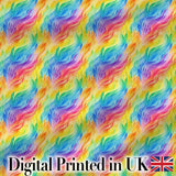 Flowing Rainbow Feather Leaf Texture Seamless Pattern Digital Print Fabric by the Metre UK Sewing Quilting Textile
