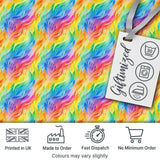 Flowing Rainbow Feather Leaf Texture Seamless Pattern Digital Print Fabric by the Metre UK Sewing Quilting Textile