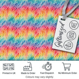 Geometric Rainbow Curved Blocks Pattern Seamless Pattern Digital Print Fabric by the Metre UK Sewing Quilting Textile