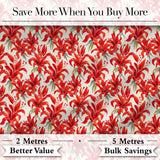 Bold Red Lily Watercolor Floral Seamless Pattern Digital Print Fabric by the Metre UK Sewing Quilting Textile