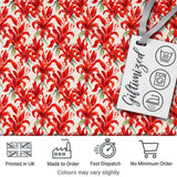 Bold Red Lily Watercolor Floral Seamless Pattern Digital Print Fabric by the Metre UK Sewing Quilting Textile