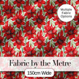 Watercolor Red Floral Bloom White Background Seamless Pattern Digital Print Fabric by the Metre UK Sewing Quilting Textile