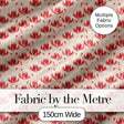 Soft Red Floral Vine Cream Background Seamless Pattern Digital Print Fabric by the Metre UK Sewing Quilting Textile