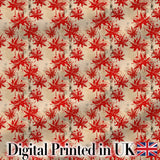 Grunge Red Floral Splash Abstract Seamless Pattern Digital Print Fabric by the Metre UK Sewing Quilting Textile