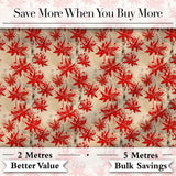 Grunge Red Floral Splash Abstract Seamless Pattern Digital Print Fabric by the Metre UK Sewing Quilting Textile