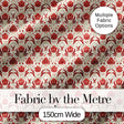 Vintage Red Tulip Floral Symmetrical Pattern Seamless Pattern Digital Print Fabric by the Metre UK Sewing Quilting Textile