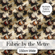 Vintage Coconut Palm Tropical Beige Seamless Pattern Digital Print Fabric by the Metre UK Sewing Quilting Textile