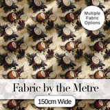 Vintage Coconut Palm Tropical Beige Seamless Pattern Digital Print Fabric by the Metre UK Sewing Quilting Textile