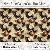 Vintage Coconut Palm Tropical Beige Seamless Pattern Digital Print Fabric by the Metre UK Sewing Quilting Textile