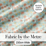 Soft Pastel Palm Tree Island Pattern Seamless Pattern Digital Print Fabric by the Metre UK Sewing Quilting Textile