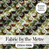 Fresh Coconut and Tropical Leaves with Flowers on Light Green Background  Digital Print Fabric by the Metre UK Sewing Quilting Textile