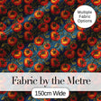 Vibrant Red Tomatoes on Vine with Dark Blue Ornate Background Pattern Digital Print Fabric by the Metre UK Sewing Quilting Textile
