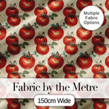 Juicy Red Tomatoes with Vintage Drip Effect on Neutral Background Pattern Digital Print Fabric by the Metre UK Sewing Quilting Textile