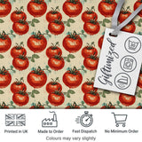 Juicy Red Tomatoes with Vintage Drip Effect on Neutral Background Pattern Digital Print Fabric by the Metre UK Sewing Quilting Textile
