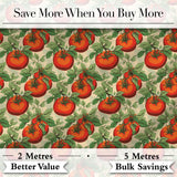 Vintage Red Tomatoes on Vine with Green Leaves Cream Background Seamless  Digital Print Fabric by the Metre UK Sewing Quilting Textile