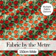 Cute Small Tomatoes and Leaves on Soft Green Background Seamless Pattern Digital Print Fabric by the Metre UK Sewing Quilting Textile