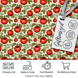 Elegant Botanical Tomato Vine Illustration on Light Background Seamless Pattern Digital Print Fabric by the Metre UK Sewing Quilting Textile