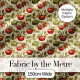 Heirloom Red and Green Tomatoes Botanical Garden Seamless Pattern Digital Print Fabric by the Metre UK Sewing Quilting Textile