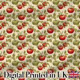 Heirloom Red and Green Tomatoes Botanical Garden Seamless Pattern Digital Print Fabric by the Metre UK Sewing Quilting Textile