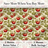 Heirloom Red and Green Tomatoes Botanical Garden Seamless Pattern Digital Print Fabric by the Metre UK Sewing Quilting Textile