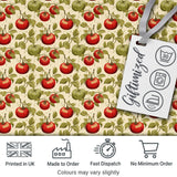 Heirloom Red and Green Tomatoes Botanical Garden Seamless Pattern Digital Print Fabric by the Metre UK Sewing Quilting Textile