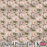 Soft Blush Pink Cherry Blossom Floral Seamless Pattern Digital Print Fabric by the Metre UK Sewing Quilting Textile