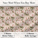 Soft Blush Pink Cherry Blossom Floral Seamless Pattern Digital Print Fabric by the Metre UK Sewing Quilting Textile