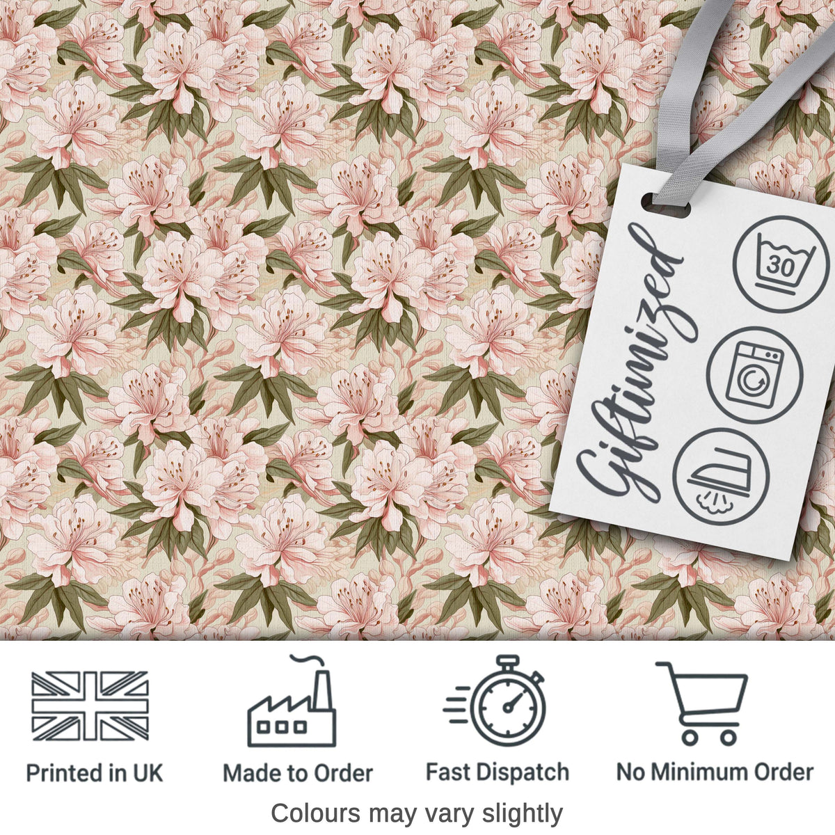 Soft Blush Pink Cherry Blossom Floral Seamless Pattern Digital Print Fabric by the Metre UK Sewing Quilting Textile