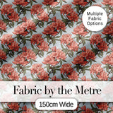 Coral Branch Floral on Soft Blue Background Seamless Pattern Digital Print Fabric by the Metre UK Sewing Quilting Textile