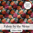 Orange Purple and White Floral Botanical Seamless Pattern Digital Print Fabric by the Metre UK Sewing Quilting Textile
