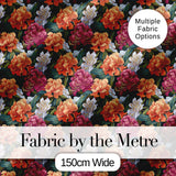 Orange Purple and White Floral Botanical Seamless Pattern Digital Print Fabric by the Metre UK Sewing Quilting Textile
