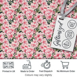 Soft Pink Azalea Flowers Dense Botanical Seamless Pattern Digital Print Fabric by the Metre UK Sewing Quilting Textile