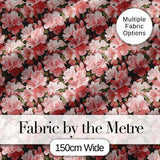 Blush Pink Azalea Bloom Cluster Seamless Pattern Digital Print Fabric by the Metre UK Sewing Quilting Textile