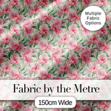Watercolor Pink Floral Garden Soft Light Seamless Pattern Digital Print Fabric by the Metre UK Sewing Quilting Textile