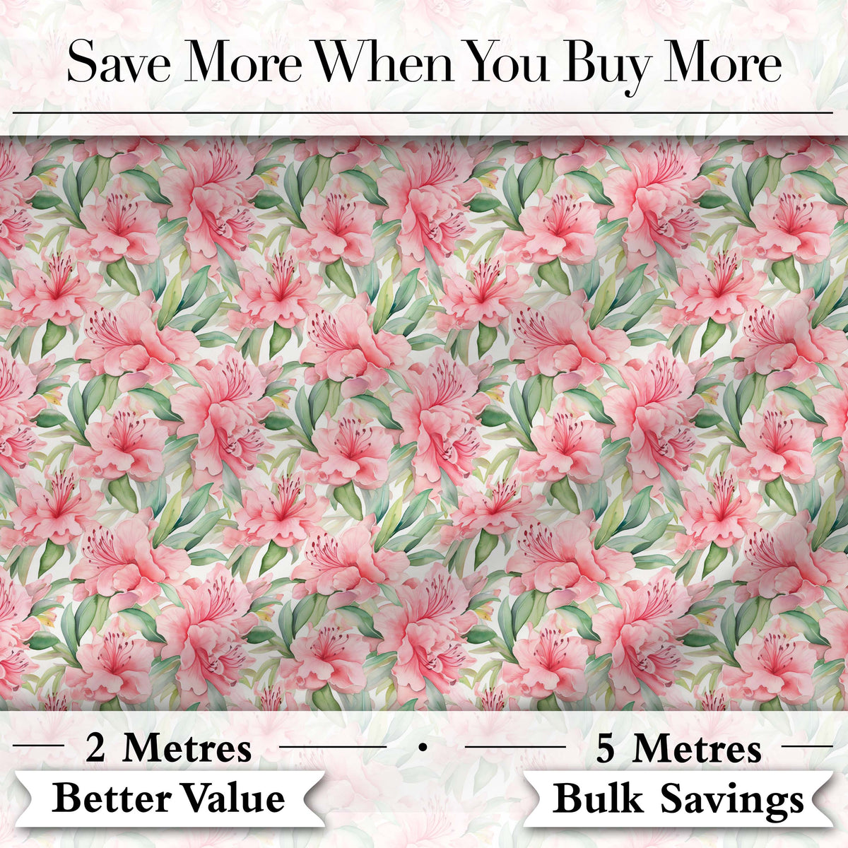 Watercolor Pink Floral Garden Soft Light Seamless Pattern Digital Print Fabric by the Metre UK Sewing Quilting Textile