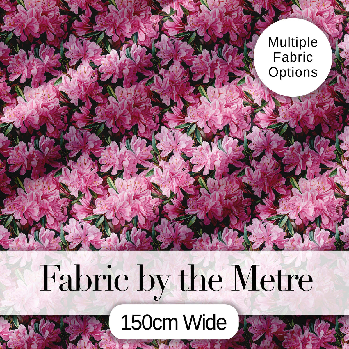 Bright Pink Floral Bloom Dense Botanical Seamless Pattern Digital Print Fabric by the Metre UK Sewing Quilting Textile