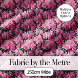 Bright Pink Floral Bloom Dense Botanical Seamless Pattern Digital Print Fabric by the Metre UK Sewing Quilting Textile