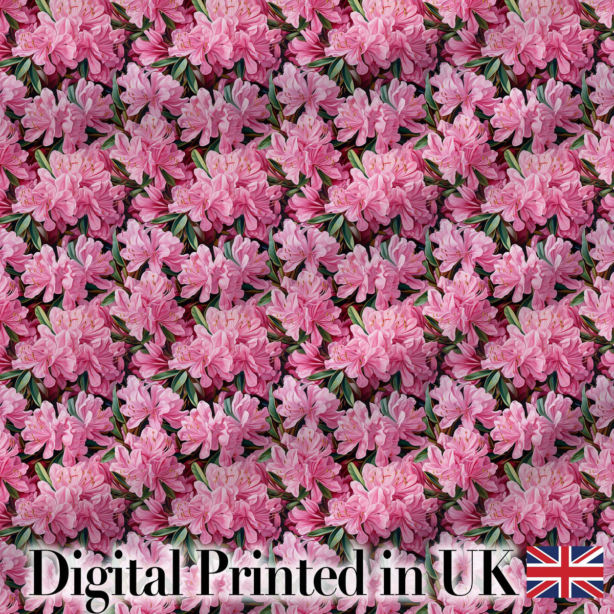 Bright Pink Floral Bloom Dense Botanical Seamless Pattern Digital Print Fabric by the Metre UK Sewing Quilting Textile
