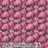 Bright Pink Floral Bloom Dense Botanical Seamless Pattern Digital Print Fabric by the Metre UK Sewing Quilting Textile