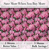 Bright Pink Floral Bloom Dense Botanical Seamless Pattern Digital Print Fabric by the Metre UK Sewing Quilting Textile