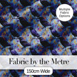 Purple Black Raven Bird with Autumn Leaves Seamless Pattern Digital Print Fabric by the Metre UK Sewing Quilting Textile