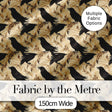 Gothic Raven Seamless Pattern on Beige Vintage Floral Background Digital Print Fabric by the Metre UK Sewing Quilting Textile