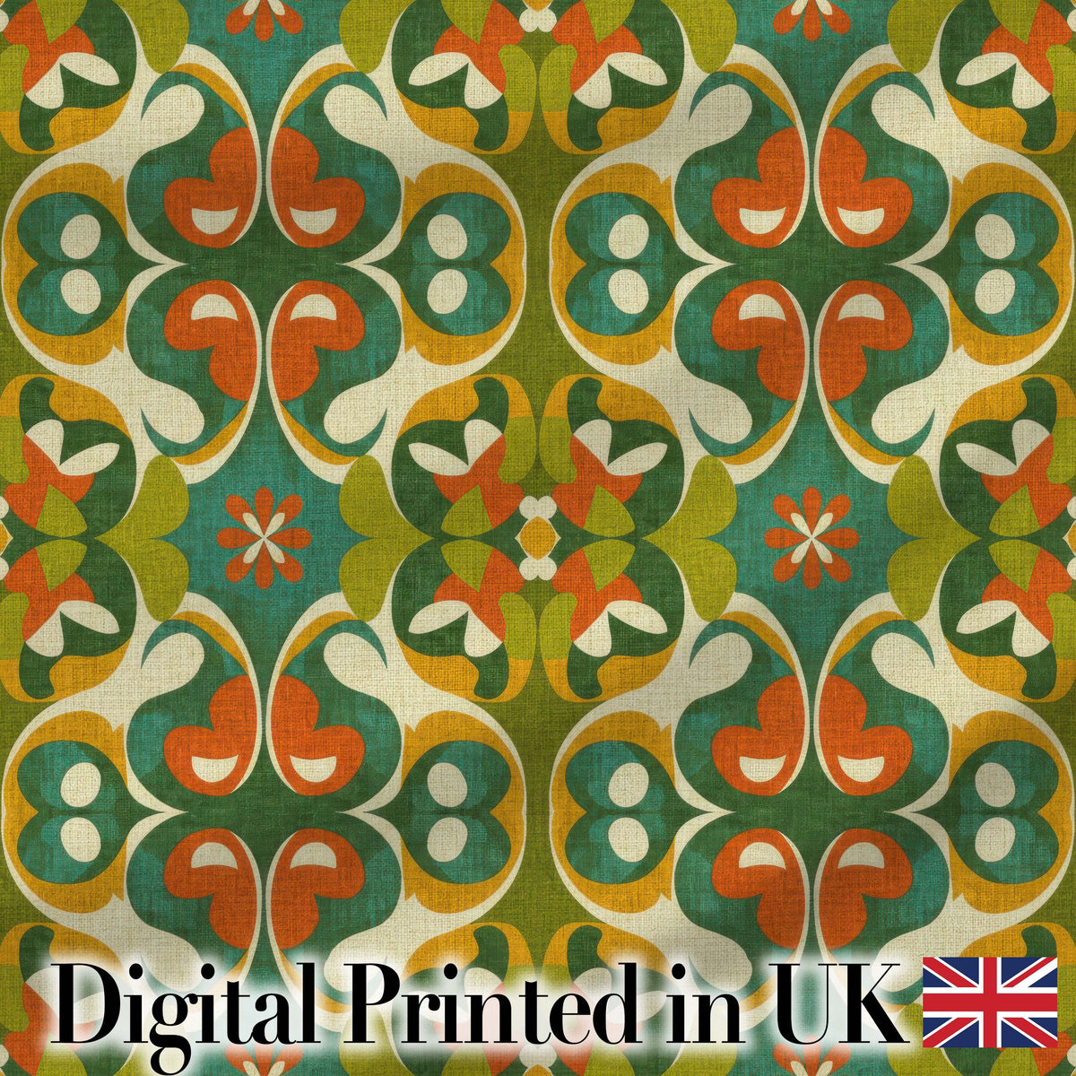 Floral Daisy Pattern in Warm Earth Tones Seamless Design Digital Print Fabric by the Metre UK Sewing Quilting Textile