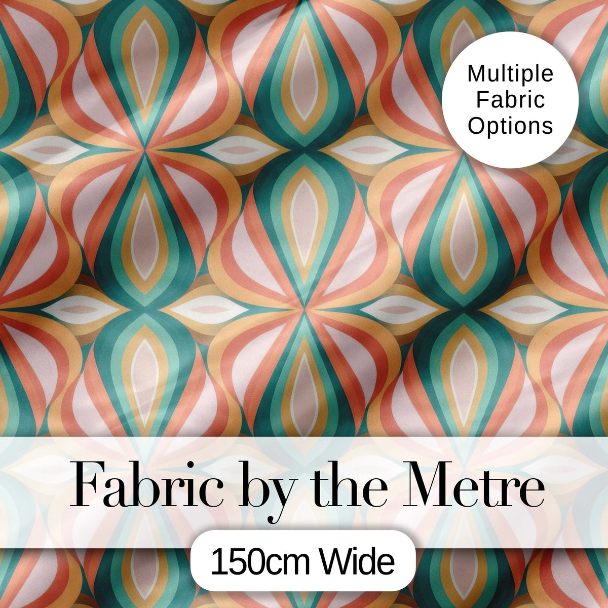 Vintage Tile Style Geometric Pattern in Brown and Cream Tones Digital Print Fabric by the Metre UK Sewing Quilting Textile