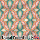 Vintage Tile Style Geometric Pattern in Brown and Cream Tones Digital Print Fabric by the Metre UK Sewing Quilting Textile