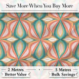 Vintage Tile Style Geometric Pattern in Brown and Cream Tones Digital Print Fabric by the Metre UK Sewing Quilting Textile
